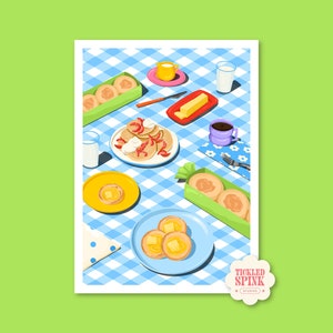Picnic, cottagecore, food poster - Digital Print
