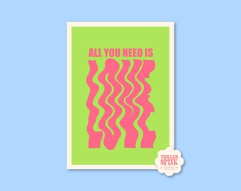 All you need is love, lyric poster, music poster - Digital Print