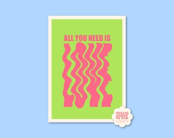 All you need is love, lyric poster, music poster - Digital Print