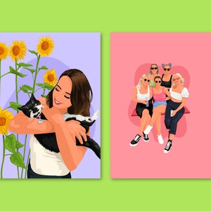 Custom Portrait, Couple Portrait, Custom Family Portrait, Portrait From Photo, Personalized Portrait, Digital portrait, Custom illustration