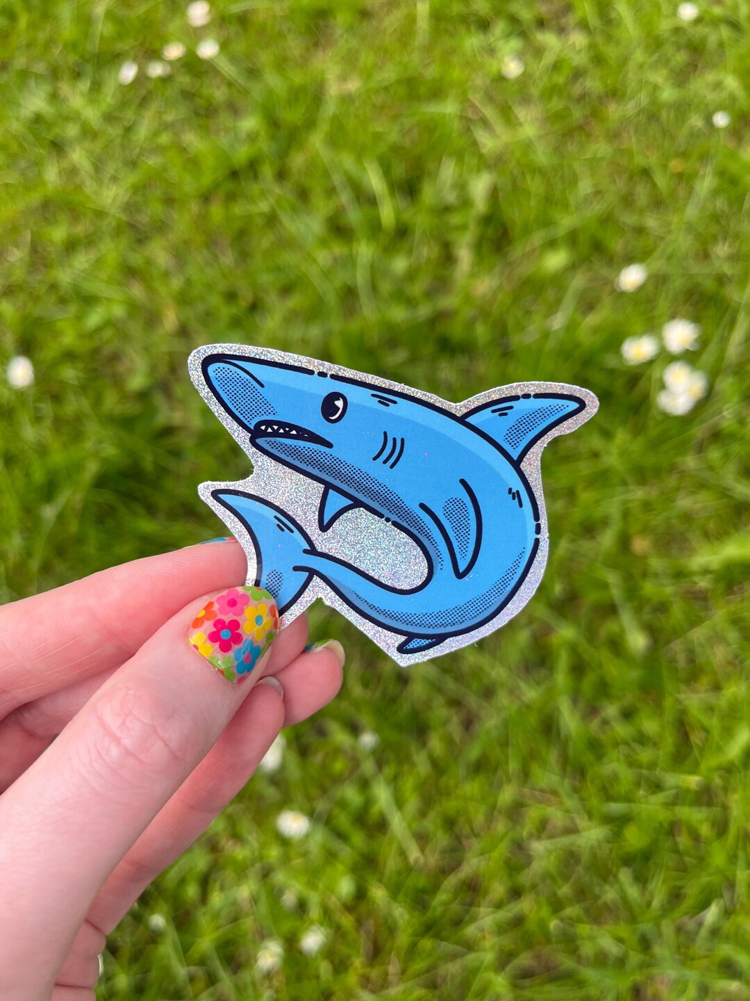 Shark Glitter Sticker | Vinyl Waterproof Sticker, Cute Sticker, Water ...
