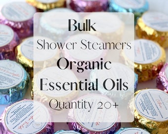 BULK Aromatherapy Shower Steamers Handmade Fizzy All Natural Shower Fizzy Shower Melt Wellness Spa Gift Mom Individually Wrapped Favors