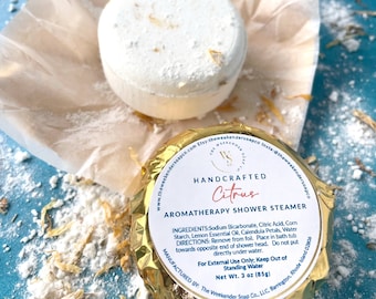 Aromatherapy Shower Steamer Handmade Shower Steamer Citrus All Natural Shower Fizzy Shower Fizzies Shower Melt Spa Gift for Her Selfcare