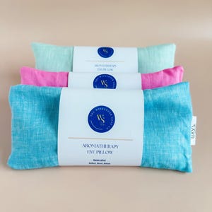 Aromatherapy Weighted Eye Mask Eucalyptus Spearmint Linen Eye Pillow Organic Flaxseed Cooling Meditation Mask Heated Selfcare Gift for Mom image 10
