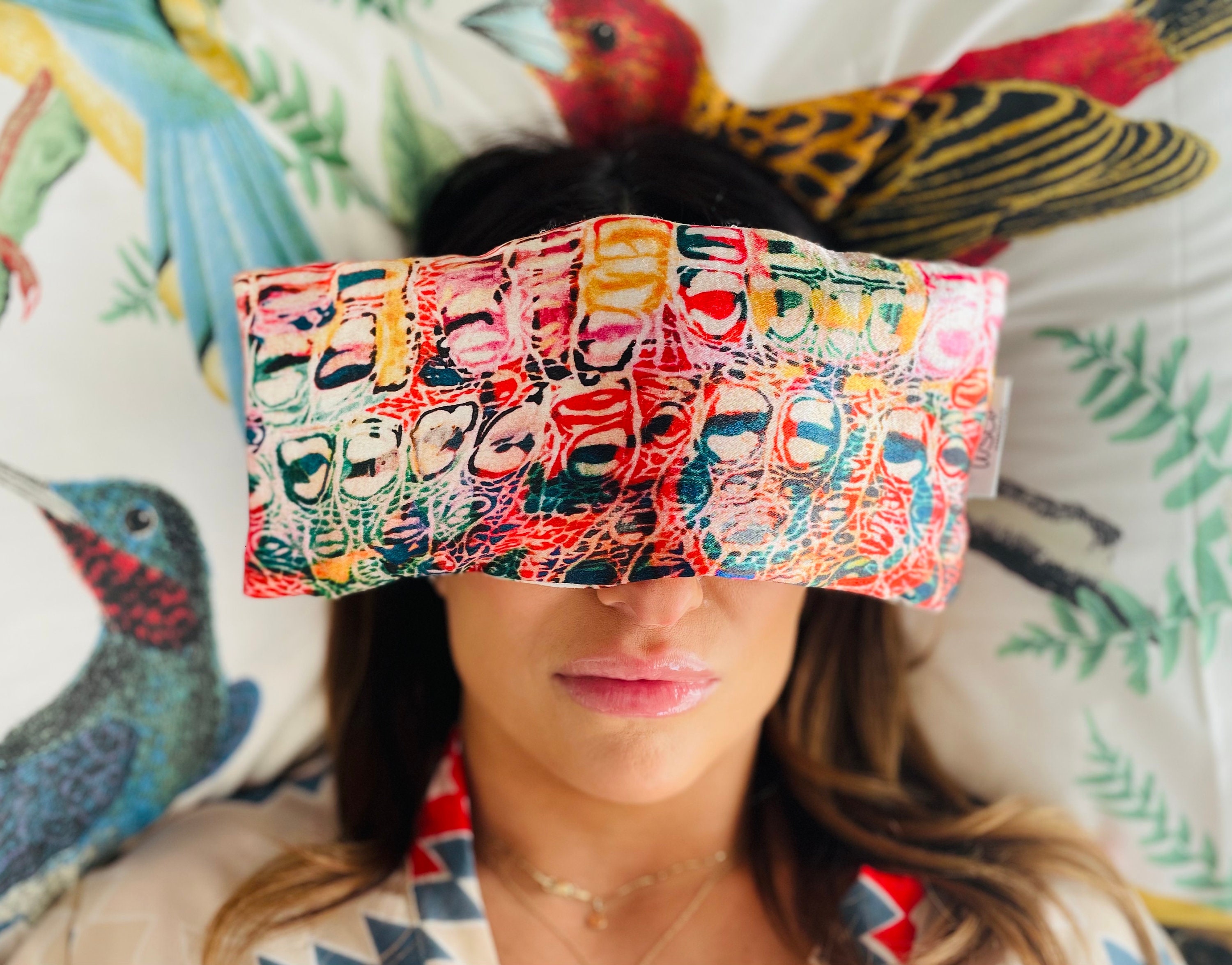 Aromatherapy Weighted Eye Mask Organic Flaxseed and Lavender Eye Mask