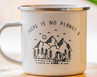 Environment Quote Mug / Global warming mug / Nature quote mug /There Is No Planet B / Enamel Mug Mountines / Silver Rim Mug / Camping mug