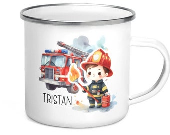 Personalized Mug / Fire Fighter Mug / Personalized Kids Cup / Cute Personalized Gift