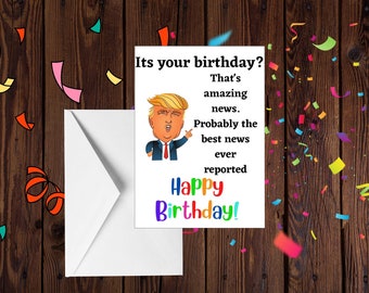Donald Trump Birthday Card | Etsy