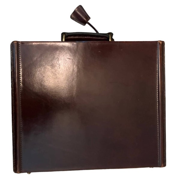 Vintage Burgundy Leather Mini briefcase Made in Italy for the Watergate Boutique