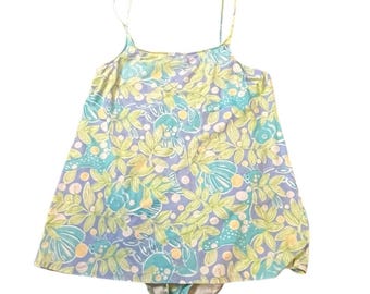 Lilly Pulitzer Süßes Blaues Crabby Schwimmkleid Größe 39 Vintage