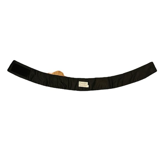 Christian Dior Black Beaded Wide Velvet Belt Hand… - image 7