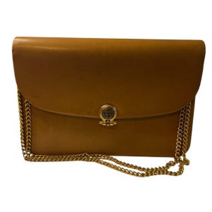 Christian Dior Vintage Tan Leather Flap Chain Bag Clutch/shoulder/Crossbody