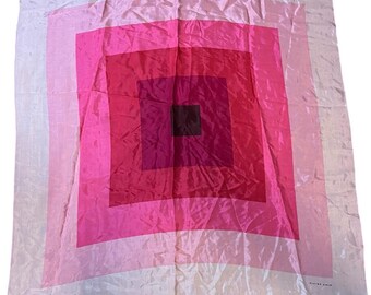 Elaine Gold Pink Square Scarf bold geometric pattern nested squares 80 cm
