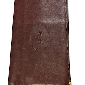 Cartier Burgundy  Long Leather Bifold Wallet