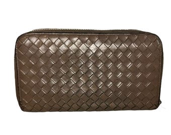 Bottega Veneta Intrecciato Weave Taupe Leather Continental Wallet
