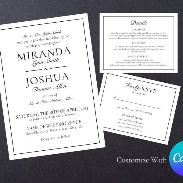 Wedding Invitation Suite - Classic Elegant