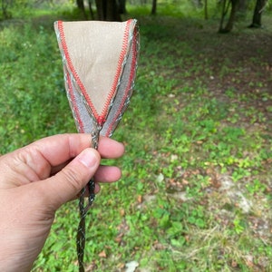 Rock sling, hunting sling, handmade sling, traditional art, diverse art, leather
