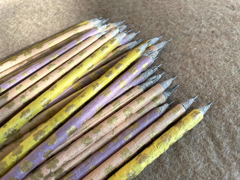 Upcycled Newspaper Pencil Set: HB2 Graphite Pencils - Set of 5 image 4