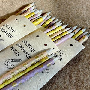 Upcycled Newspaper Pencil Set: HB2 Graphite Pencils - Set of 5 image 2