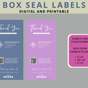 Box Seal Label Template, Editable Packaging Seal Sticker (PL3)