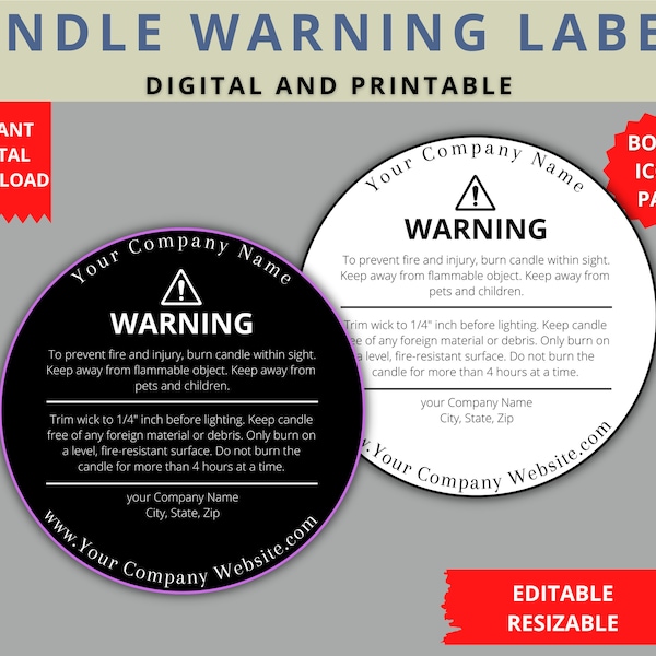 Candle Label Download Template Etsy