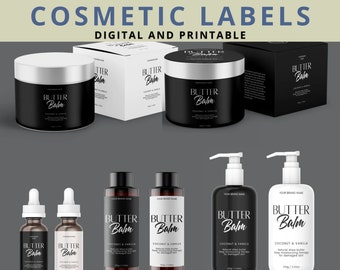 Étiquettes de produits modifiables, Étiquettes cosmétiques DIY, Étiquettes de soins de la peau imprimables et personnalisées