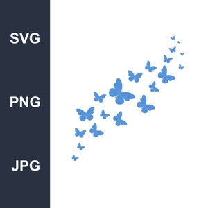 Blue Butterflies SVG Instant Download SVG, PNG, Jpg digital download