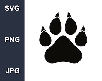 Tiger Paw SVG Instant Download SVG, PNG, Jpg digital download