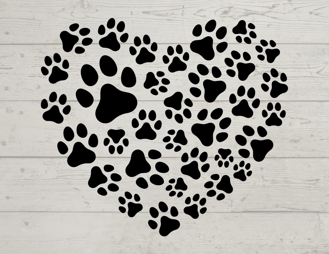 Tattoo Stencil Heart Paw Print SVG, PNG, Digital Download - Etsy