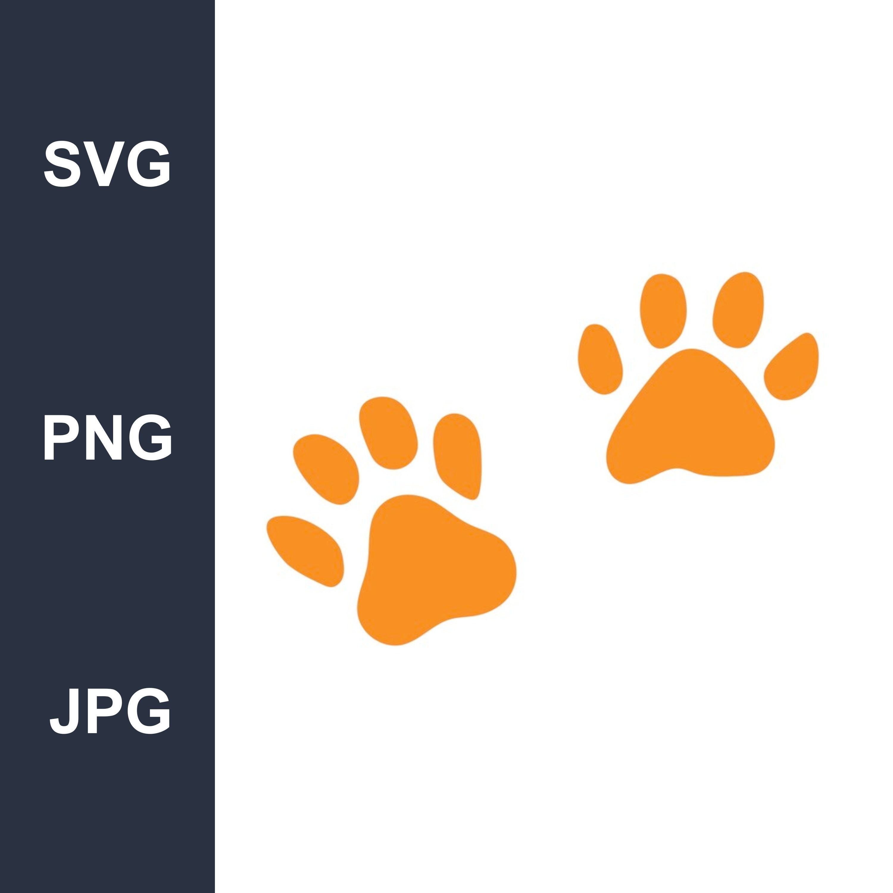 Paw Prints (Orange) SVG Instant Download SVG, PNG, Jpg digital download