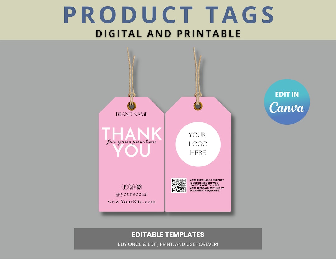 Editable Price Tag Template, Product Tags, Custom Clothing Hang Tag ...