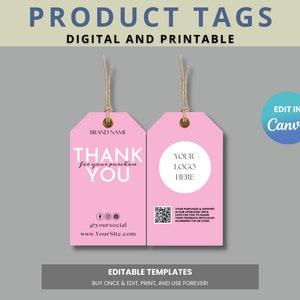 Modelo de etiqueta de preço editável, etiquetas de produto, etiqueta pendurada para roupas personalizadas, etiqueta pendurada para negócios de boutique
