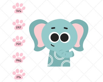 Cute Elephant Baby Shower Svg Png - Baby Boy Baby Girl Design for Cricut Silhouette Vinyl Iron