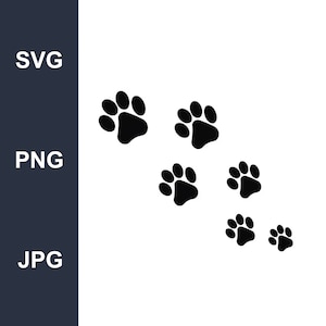 Paw Prints SVG Instant Download SVG, PNG, Jpg digital download