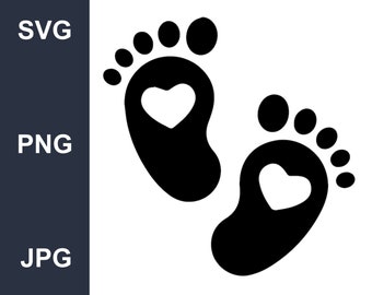 Baby Footprint, Baby Feet SVG Instant Download SVG, PNG, Jpg digital download