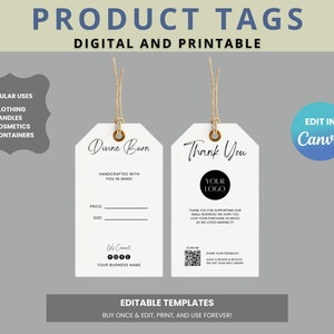 Bearbeitbare Preisschild-Vorlage, Produkt-Tags, benutzerdefinierter Kleidungs-Hang-Tag, Boutique-Business-Hang-Tag (PT2)