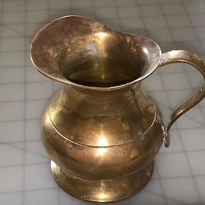 Vintage brass pitcher, small brass pitcher