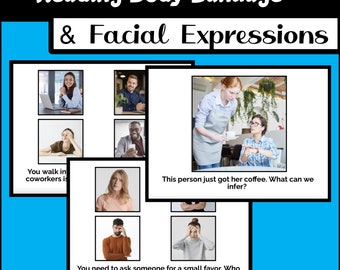 Lectura del lenguaje corporal y expresiones faciales: baraja de cartas Boom