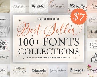 Best Seller Font Bundle - Font Bundle, Handwritten Font, Calligraphy Font, Script Font, Cricut, Procreate, Canva, Wedding, Commercial Use