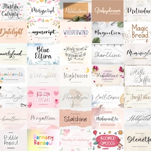 Handlettered Font Bundle Font Bundle, Handwritten Font, Calligraphy Font, Script Font, Cricut, Procreate, Canva, Wedding, Commercial Use image 4