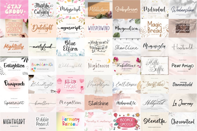 Handlettered Font Bundle Font Bundle, Handwritten Font, Calligraphy Font, Script Font, Cricut, Procreate, Canva, Wedding, Commercial Use image 4