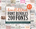 200+ Handlettered Font Bundle: Handwritten Font, Calligraphy Font, Swash Font, Modern Font, Cricut Fonts, Procreate Fonts, Branding Font