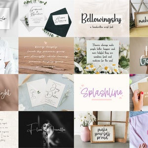 Handlettered Font Bundle Font Bundle, Handwritten Font, Calligraphy Font, Script Font, Cricut, Procreate, Canva, Wedding, Commercial Use image 9