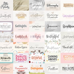 Handlettered Font Bundle Font Bundle, Handwritten Font, Calligraphy Font, Script Font, Cricut, Procreate, Canva, Wedding, Commercial Use image 2