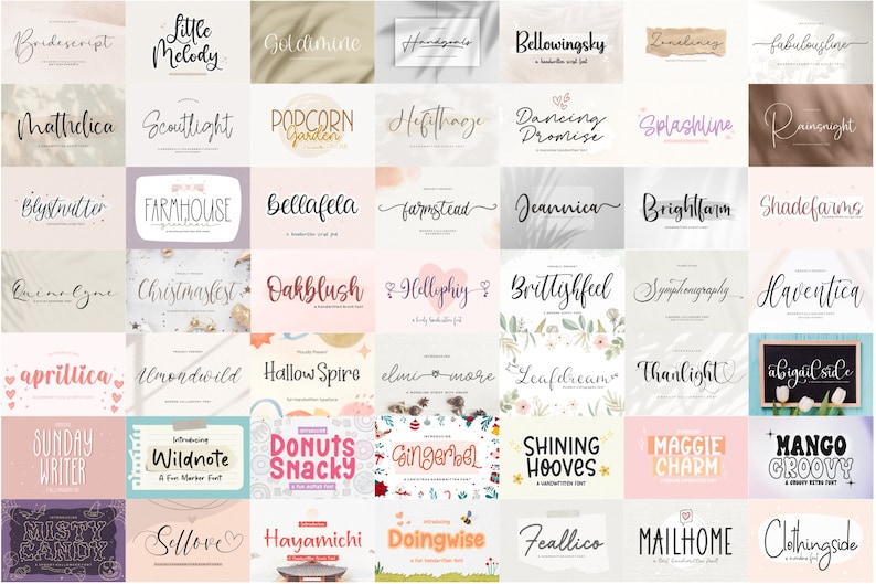 Handlettered Font Bundle Font Bundle, Handwritten Font, Calligraphy Font, Script Font, Cricut, Procreate, Canva, Wedding, Commercial Use image 2