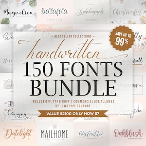 Fonts Handwritten Fonts , Font Bundle, Calligraphy Fonts, Cricut Font, Procreate Font, Script Font, Branding, Digital Font, Commercial Use image 1