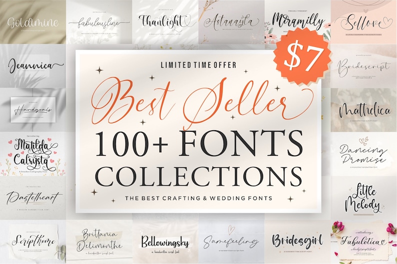 100+ Font Bundle: Handwritten, Script, Calligraphy (commercial Use) - Etsy
