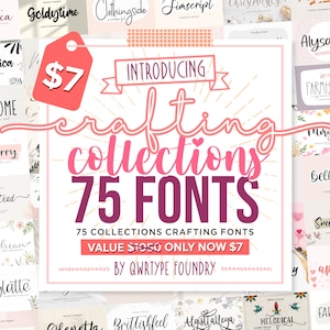 Fontes - Crafting Font Bundle - Pacote de fontes, Fontes Cricut, Fontes Procreate, Fontes Canva, Fonte de marca, Fontes manuscritas, Fontes Farmhouse