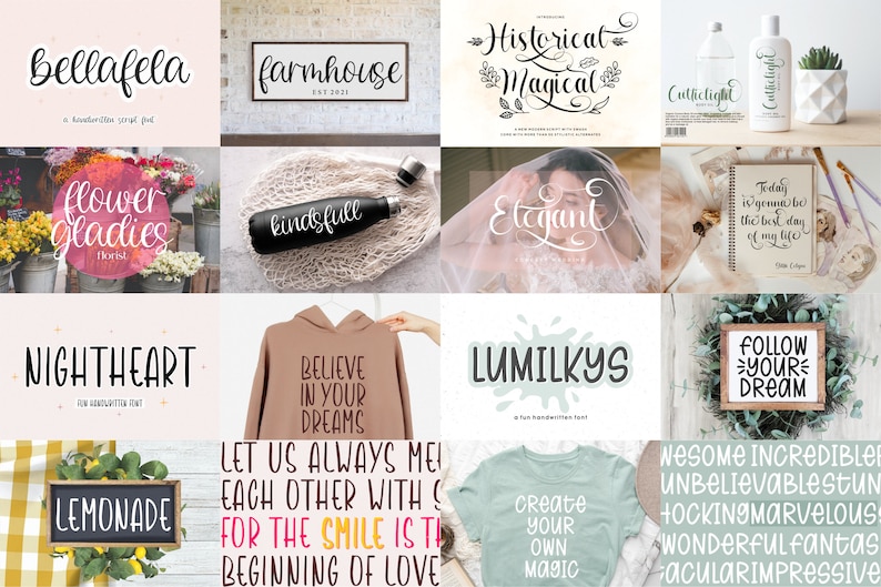 Fonts Font Bundle, Cricut Fonts, Procreate Font, Script Font, Branding, Handwritten Fonts, Digital Font, Commercial Use, Calligraphy Fonts image 5