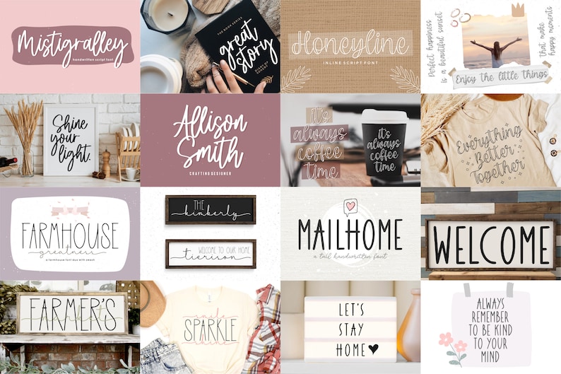 Fonts Font Bundle, Cricut Fonts, Procreate Font, Script Font, Branding, Handwritten Fonts, Digital Font, Commercial Use, Calligraphy Fonts image 4